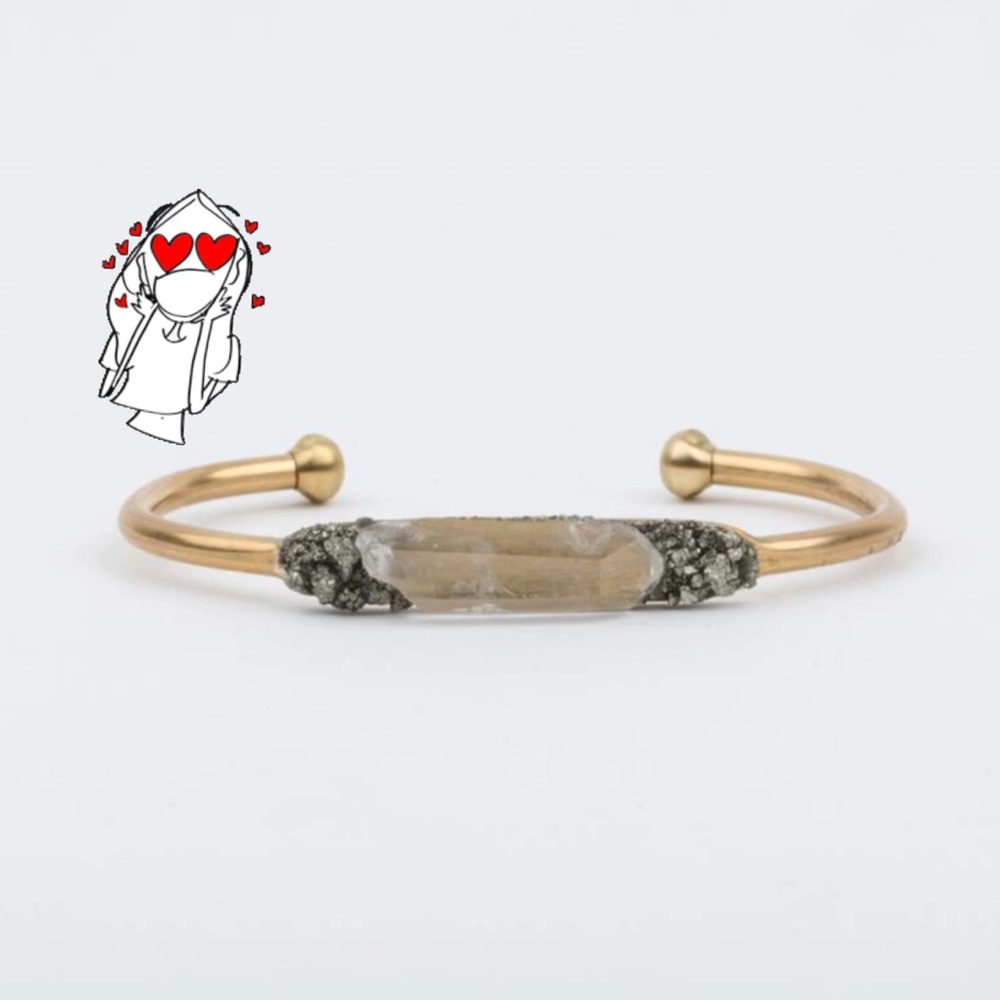 Dea Dia Raw Pyrite Crystal Cuff